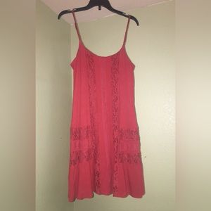 Juniors Jolt Red A Line Casual Dress Size S